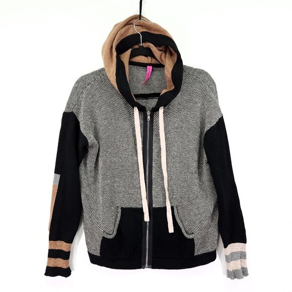 Zaket & Plover Cashmere Blend Full Zip Hoodie Size XS Marl Birdseye Sweater - Picture 1 of 11
